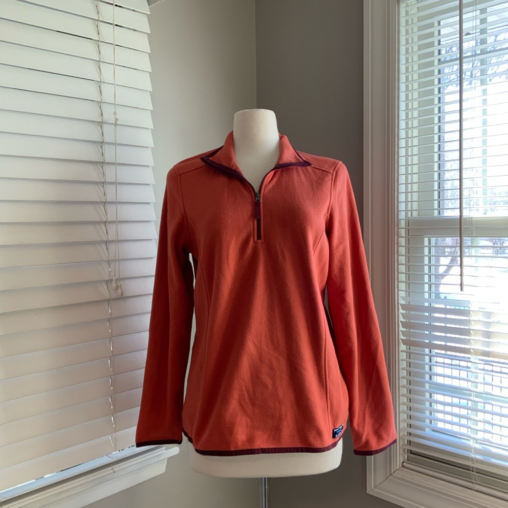 L.L. Bean Women's Orange Quarter-Zip Sweatshirt